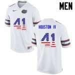 Men's Florida Gators #41 James Houston IV NCAA Nike White USA Flag Fashion Authentic Stitched College Football Jersey AIU6862YM